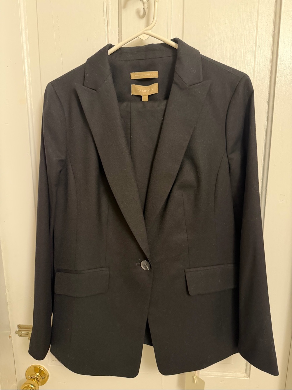 Talbots Black Single-Button Tailored Blazer